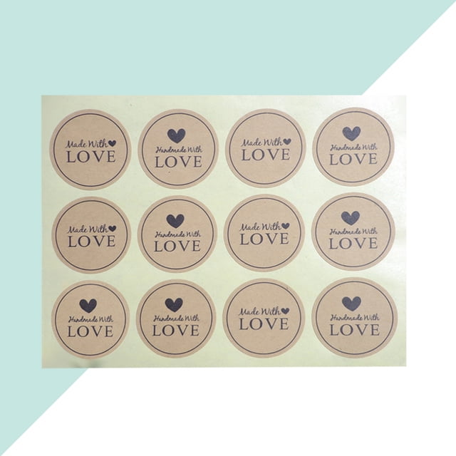 RENACLIPY 12Pcs Packing Sticker Light Brown Kraft Label Adhesive Sealing Tape for Baking Bags