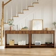 thumbnail image 5 of Wirrytor Console Table, Sofa Table for Living Room, Narrow Sofa Table with 2 Drawer and Open Storage Shelf, Hallway Table and Couch Table Behind Sofa,Walnut, 5 of 7
