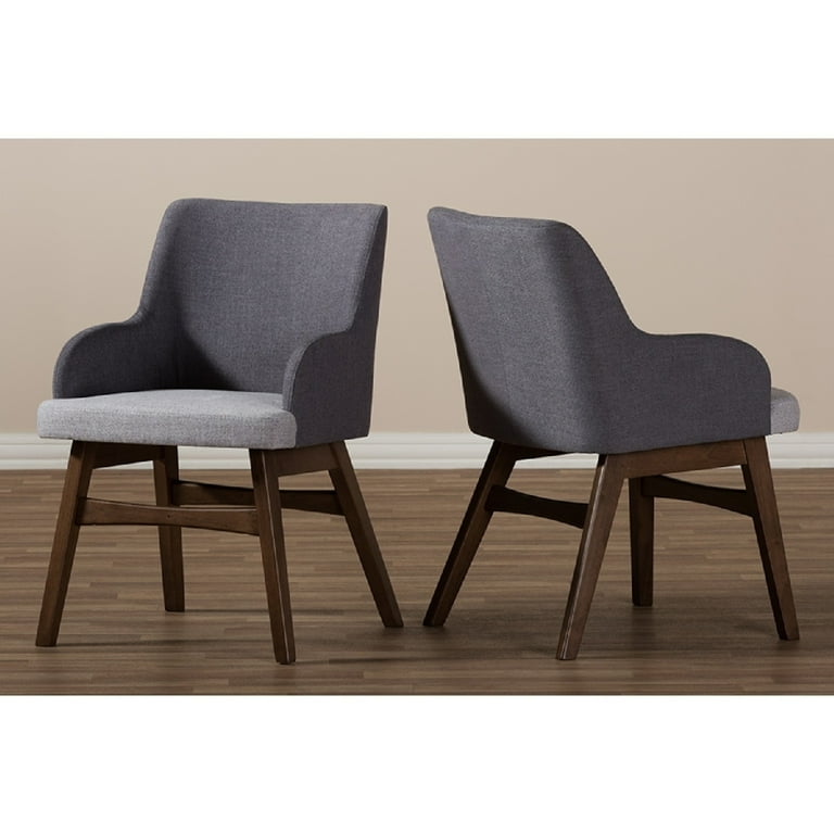 Baxton Studio Monte Mid-Century Modern Two-Tone Grey Fabric Armchair - Set of 2 Baxton Studio Monte Mid-Century Modern Two-Tone Grey Fabric Armchair - Set of 2