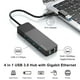 thumbnail image 2 of Hub adaptador USB C a Ethernet ALL-LUCKY 4 en 1 con 3 puertos USB 3.0, 2 of 8