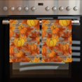 thumbnail image 2 of Orange Fall 1 Pack Kitchen Towel, Water Absorbent Dish Towel, Pumpkins Thanksgiving Maple Leaf Decorative Hand Towels - Quick Drying Cloth for Cooking Baking, 18x28 Inch, 2 of 8