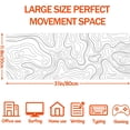 thumbnail image 5 of 【Super Smooth Fabric】Minimalist Desk Mat Topographic Pattern Gaming Mouse Pad Large Desk Pad with Stitched Edges Gaming Mousepad Aesthetic Deskmat XL, Keyboard Pad for Women Desk 31.5"x11.8" White, 5 of 7