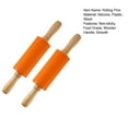 thumbnail image 7 of 2Pcs Small Food Grade Rolling Pins for Children DIY Baking Tool,Silicone Non-sticky Wooden Handle Dumpling Dough Rolling Pins Toy, 7 of 7