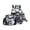 #A02-Dark Gray, variant on 3 in 1 School Backpack Set with Lunch Bag & Pencil Case, Waterproof Blue Camouflage Graffiti Print Bookbag for Boys Girls Teens Students, Durable Nylon for College Travel Commute