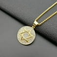thumbnail image 4 of Vintage Wiccan Pentagram Pendant Jewish Hebrew Four Letters 14K Yellow Gold Jewelry for Men Charm Amulet Necklace, 4 of 6
