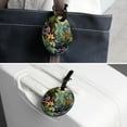 thumbnail image 7 of 2Pcs Leather Round Tropical Leaves Cruise Luggage Tag with Privacy Cover and Name ID Tag - Suitable for Travel Handbags Backpacks School Bags Luggage Tags, 7 of 7