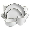 thumbnail image 1 of Gibson Home Rockaway Ensemble de Vaisselle en Grès Rond, Service pour 4, Blanc, 1 of 7