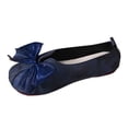 thumbnail image 5 of Rokment Women's Lace Bowknot Vintage Mary Jane Ballet Flat Wide Width Comfortable Suede Slip on Walking Loafers Casual Dress Shoes for Bride, 5 of 7