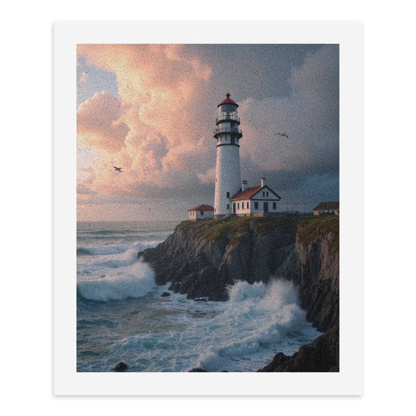 Paint by Numbers Kit for Adults, Lighthouse Ocean Waves Cliff Sunset Paint by Numbers, Easy Paint by Numbers Kit for Adults Beginner, DIY Adult Paint by Number Kits on Canvas, Home Decor