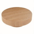 thumbnail image 6 of 39.4" Round Coffee Table, Modern Drum Fluted Center Table with Solid Wood Veneered, Accent Circle Side Table Tea Table for Living Room Apartment, Natural, 6 of 8