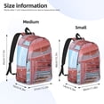 thumbnail image 3 of Rateoe Pastel Pink Beach Cafe Pattern Canvas College Laptop Backpack,Travel Daypack,Durable Rucksack Travel Notebook Bag School Backpack Book Bag for Men Women-Small, 3 of 7