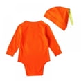 thumbnail image 2 of Newborn Baby Boys Girl Infant Pumpkin Jumpsuit + Hat Costume Bodysuit Outfit Set, 2 of 8