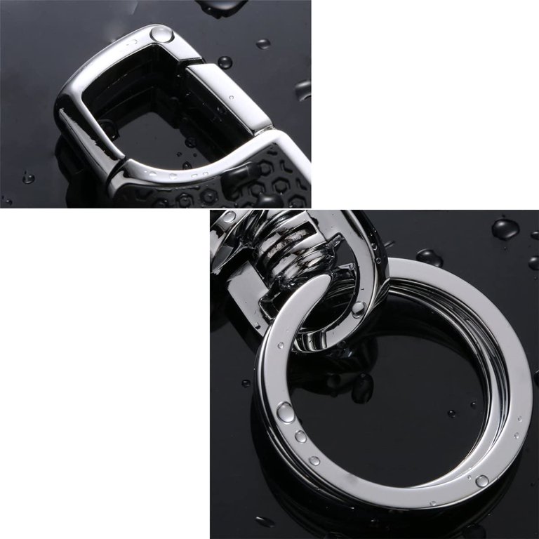 2 Key Rings Heavy Duty Stainless Steel Car Keychain for Men and