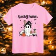 thumbnail image 6 of TOWED22 Girls Boys Halloween Shirt Cute Graphic Shirt Halloween Shirt Kids Spooky Season Fall Short Sleeve Tee Tops, 6 of 7