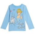 thumbnail image 3 of Disney Princess Belle Cinderella Ariel Little Girls 3 Pack Long Sleeve T-Shirts Infant to Big Kid, 3 of 5