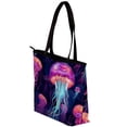 thumbnail image 3 of Jellyfish Canvas Leather Mix Hand-held Bag Twill Sponge Jeanette 30x10.5x39cm/11.8x4.1x15.4in, 3 of 5