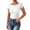 White, variant on Women Backless Going Out Tops Short Sleeve Slim Fit Summer Open Back Tops Casual Lightweight Daily Wear Outfit by Yigetop Black L