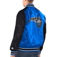 thumbnail image 2 of Men's Starter Blue/Black Orlando Magic Renegade Satin Full-Snap Varsity Jacket, 2 of 2