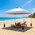 thumbnail image 5 of Gymax 10x10 FT Pop Up Canopy Tent 1-Person 1-Button Push Instant Setup Heavy Duty Frame Silver-Coated Top Portable Gazebo w/ 4 Sandbags White, 5 of 10