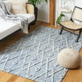 thumbnail image 2 of SAFAVIEH Kenya Shanika Diamond Area Rug, Blue/Ivory, 6' x 9', 2 of 9