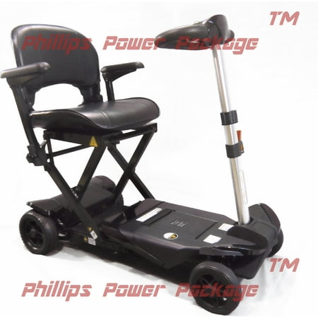 Enhance Mobility - The Transformer - Electric Folding Scooter - 4-Wheel - Black