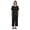 Black, variant on Short Sleeve Nightwear Pajama Set For Women Henley T-Shirt & Pajama Sleepwear Set