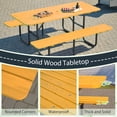 thumbnail image 6 of LZBEITEM Outdoor Picnic Table and Bench Set - Spacious and Durable for Backyard, Park, and Patio Gatherings - Yellow, 6 of 8