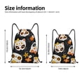 thumbnail image 2 of Xecao Cat Skulls and Flowers Pattern Sports Drawstring Backpack - String Swim Gym Bag with Wet Proof Pocket for Women&Men-Small, 2 of 6