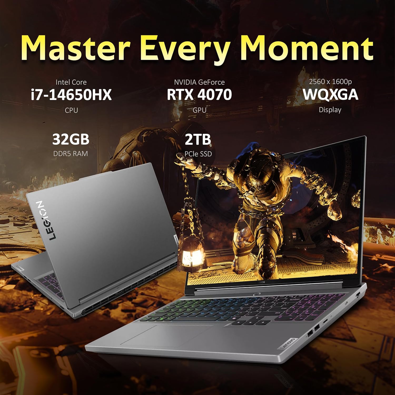 Lenovo Legion 5 16' Gaming Laptop - Intel I7-14650HX, 32GB RAM, 512GB SSD, RTX 4070, Display 165Hz WQXGA, Win 11 Pro + Set Docking Station