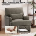 thumbnail image 3 of UIXE Accent Chairs Set of 2, Chenille Upholstered Armchair for Living Room, Comfy Arm Chair Single Sofa Bedroom Retro Reading Seat with Solid Wood Legs - Tan, 3 of 6