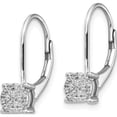 thumbnail image 2 of 14K White Gold Diamond Cluster Leverback Earrings (18 X 13) Made In India em5489-010-wa, 2 of 5