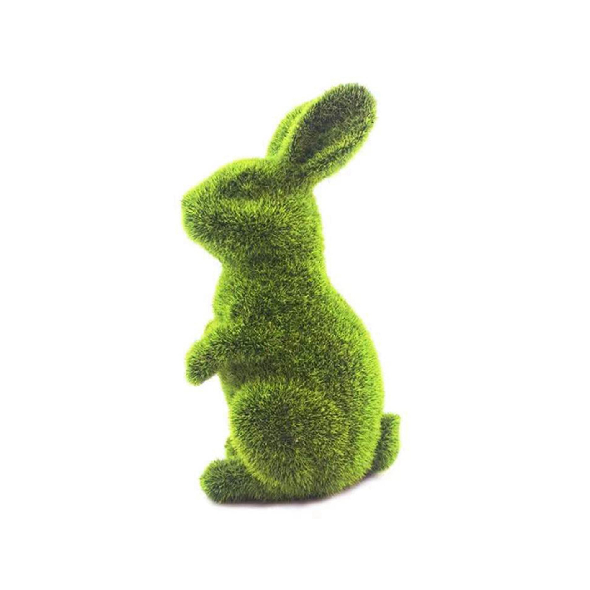 Easter Moss Bunny, Spring Artificial Grass Rabbit Green Flocked Rabbit