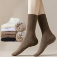 thumbnail image 2 of MIASHUI Women's Mid-Crew Socks Thermal Winter Socks for Women Cozy Stackable Socks with Grips Sleep Socks Brown, 2 of 6