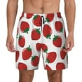 thumbnail image 2 of Picia Hand Drawn Strawberry pattern Mens Swim Trunks with Compression Liner Stretch Beach Shorts Quick Dry with Zipper Pockets No-Chafing Board Shorts-XX-Large, 2 of 9