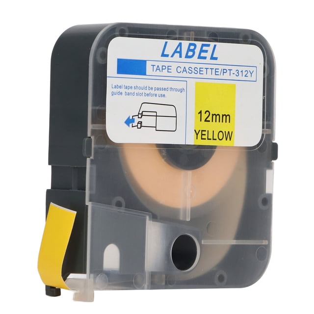 Label Tape Yellow Scratch Resistant Wear Resistant 12mm Width PET Material Temperature Resistance Label Tape Replacement for LM 390A for LM 370A ANGGREK Otros