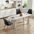 thumbnail image 5 of CONCETTA Set of 4 Dining Chairs with Padded Seats & Wooden Legs for Kitchen or Living Room, Black, 5 of 8