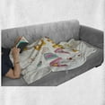 thumbnail image 6 of Adventure Soft Flannel Fleece Throw Blanket, Cartoon Style Doodle Words with Little Monsters and Animals Colorful Design, Cozy Plush for Indoor and Outdoor Use, 50" x 70", Multicolor, by Ambesonne, 6 of 6