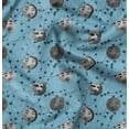 thumbnail image 1 of Soimoi Rayon Crepe Fabric Moon & Stars Galaxy Print Sewing Fabric Yard 46 Inch Wide, 1 of 6