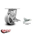 thumbnail image 2 of 4 Inch V Groove Semi Steel Caster with Roller Bearing and Brake/Swivel Lock SCC, 2 of 2