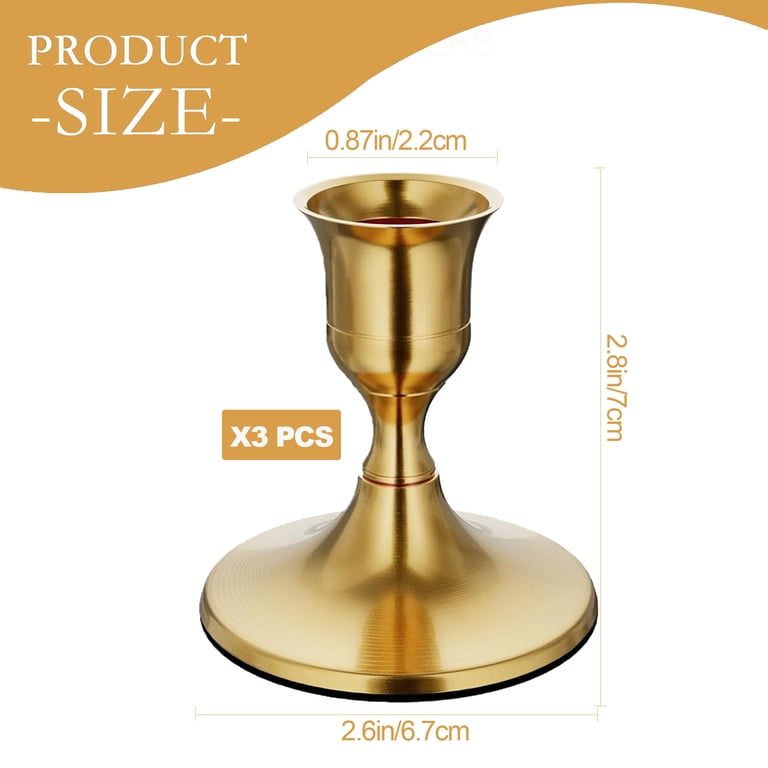 Hidawn Gold Metal Taper Candlestick Holders, Set of 3 photo 2