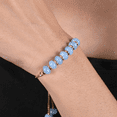 thumbnail image 6 of Gempires Aquamarine Bolo Beads Bracelet for Women, 8 inches Adjustable Bracelet, 6 of 8