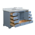thumbnail image 5 of Harper 60" Single Bathroom Vanity with Powder Blue Cabinet and Carrara Marble Top, 5 of 6