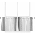 thumbnail image 2 of Boho Geometric Window Tier Curtains 36 Inch Length, Abstract Vintage Rustic Stripes Rod Pocket Window Treatment Kitchen Drapes for Bedroom, Cafe, Living Room, 2 Panels, 27.5 W x 36 L, 2 of 5