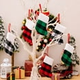 thumbnail image 3 of Small Christmas Stockings, 6 Pack Mini Christmas Stockings Red Buffalo Plaid Xmas Stockings Bulk with Plush Cuff for Christmas Tree Decor, 3 of 8