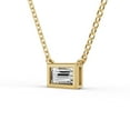 thumbnail image 2 of 0.75 Carat Baguette Shape Lab Grown Diamond Solitaire Pendant With Bezel Setting in 14K Yellow Gold, 2 of 5