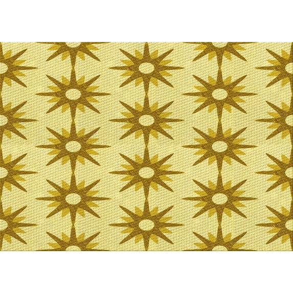 Ahgly Company Machine Washable Indoor Rectangle Transitional Caramel Brown Area Rugs, 4' x 6'