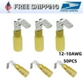 thumbnail image 2 of 50PCS Yellow Heat Shrink PiggyBack Connectors 12-10AWG Electrical Wire Terminals, 2 of 8