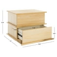thumbnail image 3 of SAFAVIEH Rodney Contemporary Style 2 Drawer Nightstand, Natural (23.6 in. W x 17 in. D x 21.6 in. H), 3 of 11