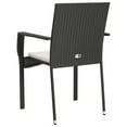 thumbnail image 5 of vidaXL Garden Chairs with Cushions 4 pcs Poly Rattan Black, 5 of 5