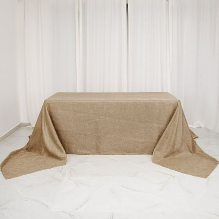 

Efavormart 90 x156 Natural Jute Faux Burlap Rectangular Tablecloth | Boho Chic Table Linen